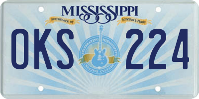 MS license plate OKS224