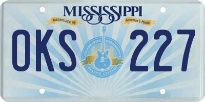 MS license plate OKS227