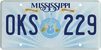 MS license plate OKS229