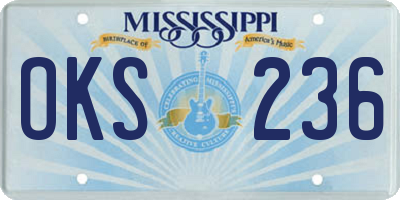 MS license plate OKS236