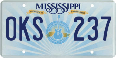 MS license plate OKS237