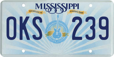 MS license plate OKS239