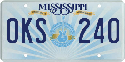MS license plate OKS240