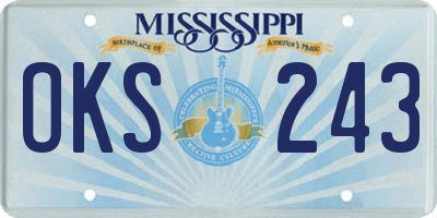 MS license plate OKS243