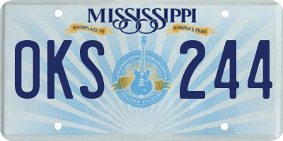 MS license plate OKS244