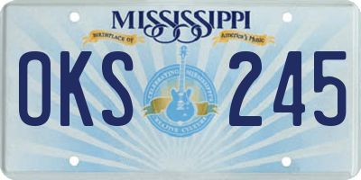 MS license plate OKS245