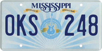 MS license plate OKS248