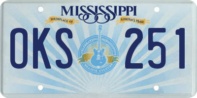 MS license plate OKS251