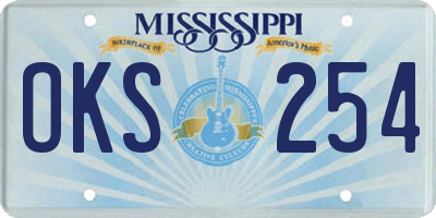 MS license plate OKS254