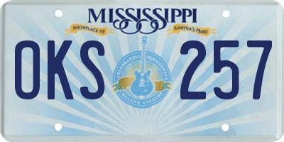 MS license plate OKS257