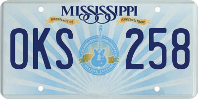 MS license plate OKS258