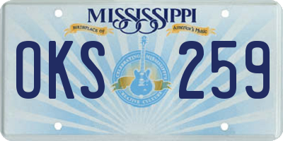 MS license plate OKS259