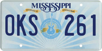 MS license plate OKS261
