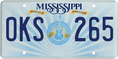 MS license plate OKS265