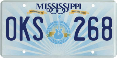 MS license plate OKS268