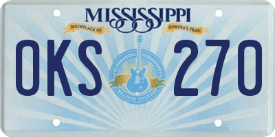 MS license plate OKS270