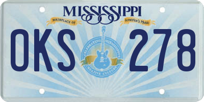 MS license plate OKS278