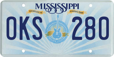 MS license plate OKS280