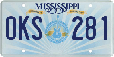 MS license plate OKS281