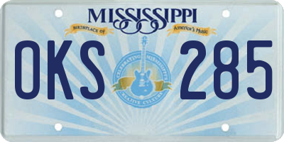 MS license plate OKS285