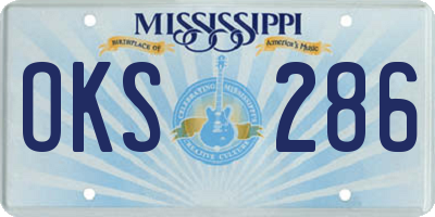 MS license plate OKS286