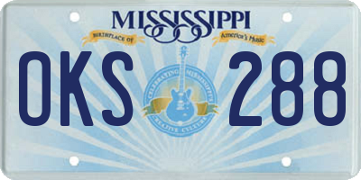 MS license plate OKS288