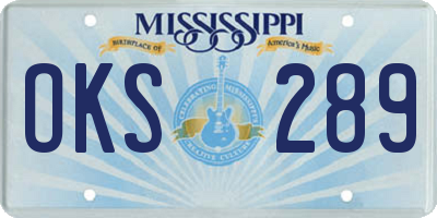 MS license plate OKS289
