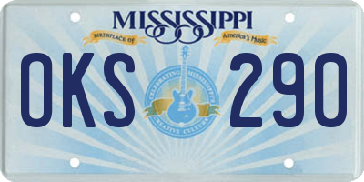 MS license plate OKS290