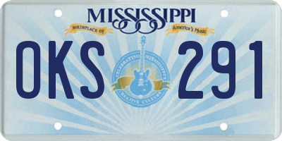 MS license plate OKS291