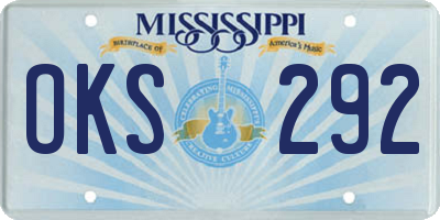 MS license plate OKS292