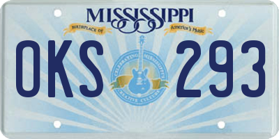 MS license plate OKS293