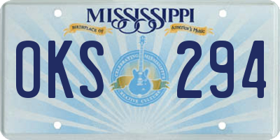 MS license plate OKS294