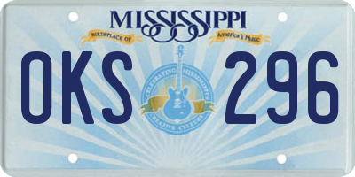 MS license plate OKS296