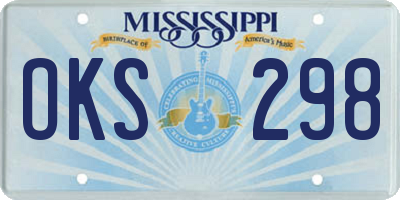MS license plate OKS298