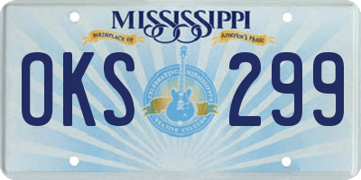 MS license plate OKS299