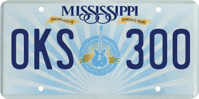 MS license plate OKS300