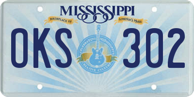 MS license plate OKS302