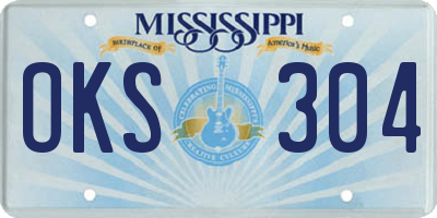 MS license plate OKS304