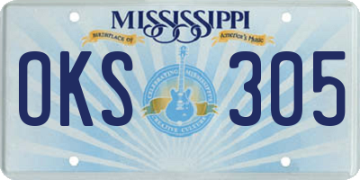 MS license plate OKS305