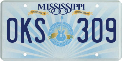 MS license plate OKS309