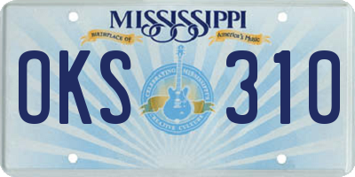 MS license plate OKS310
