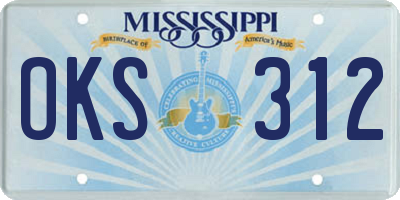 MS license plate OKS312
