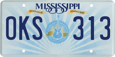 MS license plate OKS313