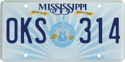 MS license plate OKS314