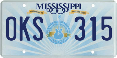 MS license plate OKS315