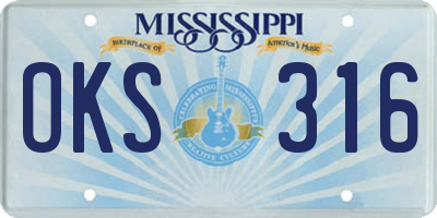 MS license plate OKS316