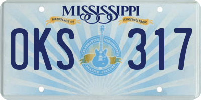 MS license plate OKS317