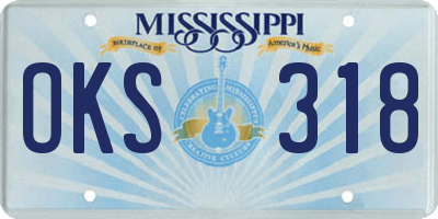 MS license plate OKS318