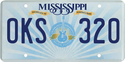 MS license plate OKS320