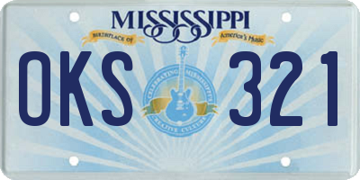 MS license plate OKS321